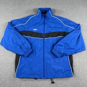 Vintage Umbro Track Jacket Men's Small Blue Full Zip Mesh Lined Windbreaker Y2K